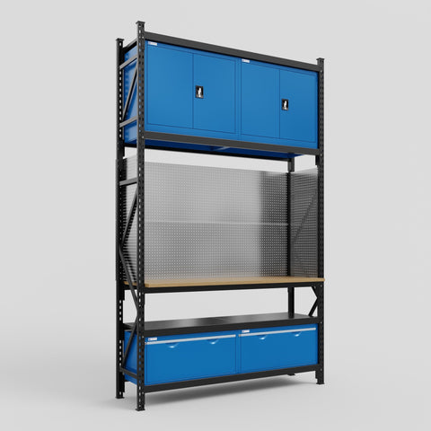 M2 Modular Work Bench - H3100mm x W1920mm | MDF WBT | Blue