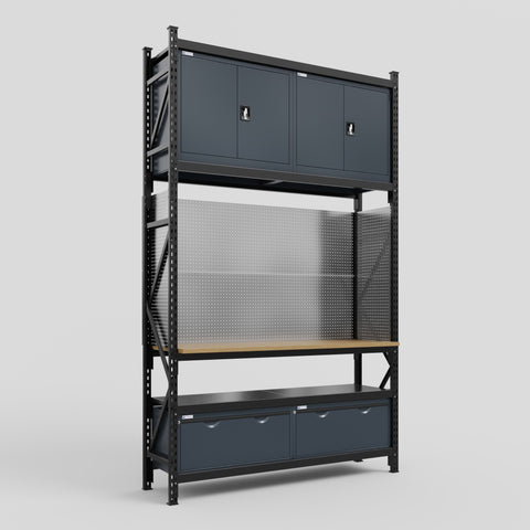 M2 Modular Work Bench - H3100mm x W1920mm | MDF WBT | Dark Grey