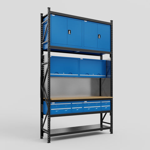 M2 Modular Work Bench - H3100mm x W1920mm | MDF WBT | Blue