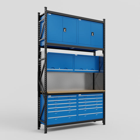 M2 Modular Work Bench - H3100mm x W1920mm | MDF WBT | Blue