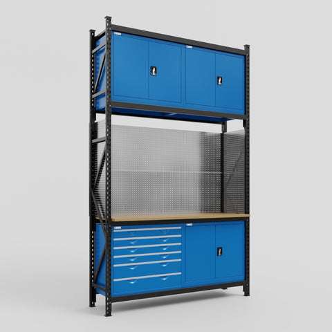 M2-3C Modular Work Bench - H3100mm x W1920mm | MDF WBT | Blue