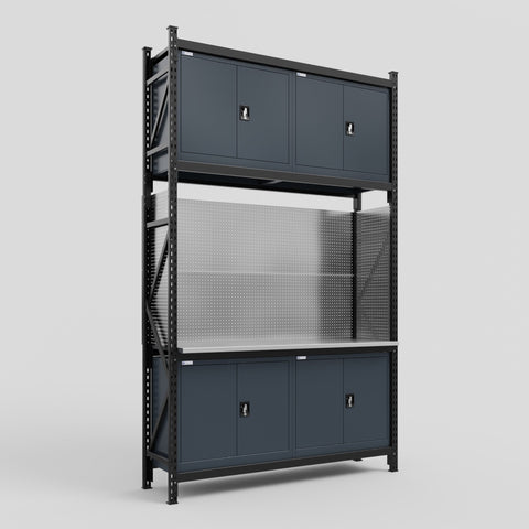 M2 Modular Work Bench - H3100mm x W1920mm | Stainless WBT | Dark Grey