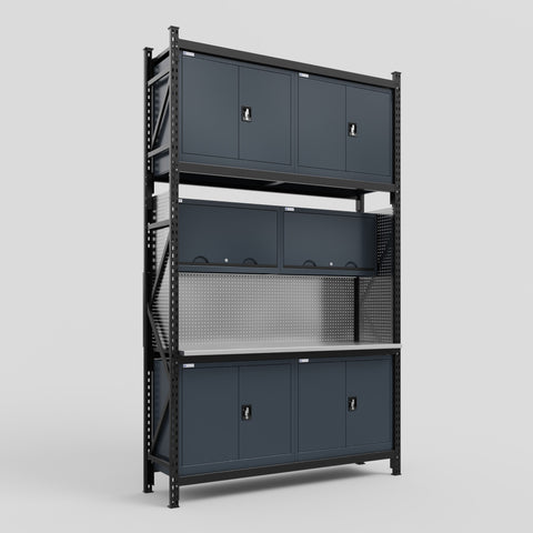 M2 Modular Work Bench - H3100mm x W1920mm | Stainless WBT | Dark Grey