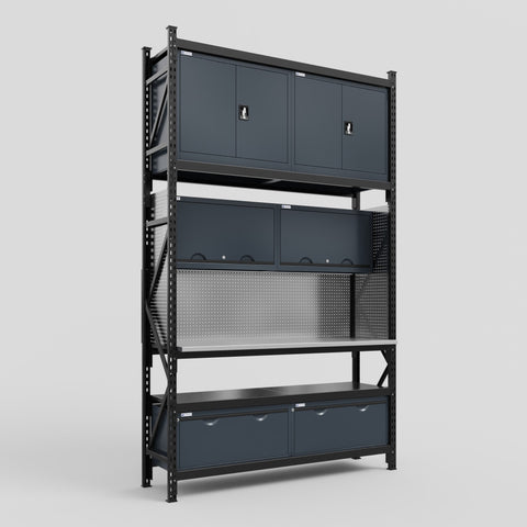 M2 Modular Work Bench - H3100mm x W1920mm | Stainless WBT | Dark Grey
