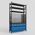 M2 Modular Work Bench with Shelves - H3100mm x W1920mm | Laminate WBT | Blue