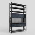 M2 Modular Work Bench with Shelves - H3100mm x W1920mm | Laminate WBT | Dark Grey
