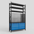 M2 Modular Work Bench with Shelves - H3100mm x W1920mm | Laminate WBT | Blue