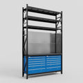 M2 Modular Work Bench with Shelves - H3100mm x W1920mm | Laminate WBT | Blue