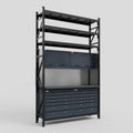 M2 Modular Work Bench with Shelves - H3100mm x W1920mm | Laminate WBT | Dark Grey