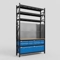 M2 Modular Work Bench with Shelves - H3100mm x W1920mm | MDF WBT | Blue