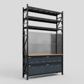 M2 Modular Work Bench with Shelves - H3100mm x W1920mm | MDF WBT | Dark Grey