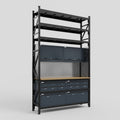 M2 Modular Work Bench with Shelves - H3100mm x W1920mm | MDF WBT | Dark Grey