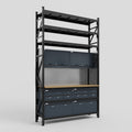 M2 Modular Work Bench with Shelves - H3100mm x W1920mm | MDF WBT | Dark Grey