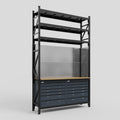 M2 Modular Work Bench with Shelves - H3100mm x W1920mm | MDF WBT | Dark Grey