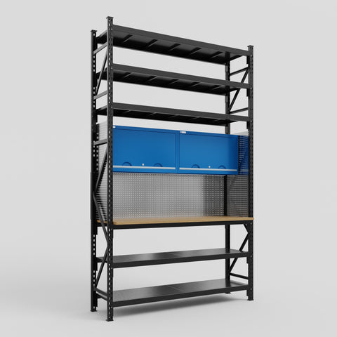 M2 Modular Work Bench with Shelves - H3100mm x W1920mm | MDF WBT | Blue