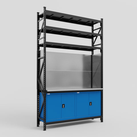 M2 Modular Work Bench with Shelves - H3100mm x W1920mm