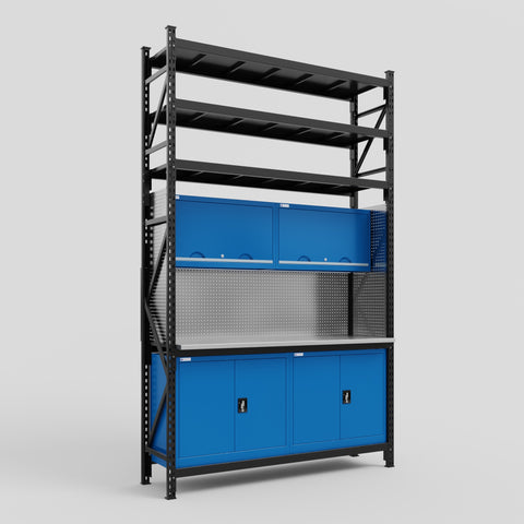 M2 Modular Work Bench with Shelves - H3100mm x W1920mm