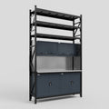 M2 Modular Work Bench with Shelves - H3100mm x W1920mm | Stainless WBT | Dark Grey