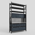 M2 Modular Work Bench with Shelves - H3100mm x W1920mm | Laminate WBT | Dark Grey