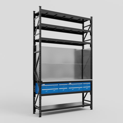M2 Modular Work Bench with Shelves - H3100mm x W1920mm