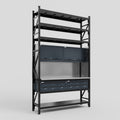 M2 Modular Work Bench with Shelves - H3100mm x W1920mm | Stainless WBT | Dark Grey