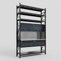 M2 Modular Work Bench with Shelves - H3100mm x W1920mm | Stainless WBT | Dark Grey