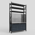 M2 Modular Work Bench with Shelves - H3100mm x W1920mm | Stainless WBT | Dark Grey