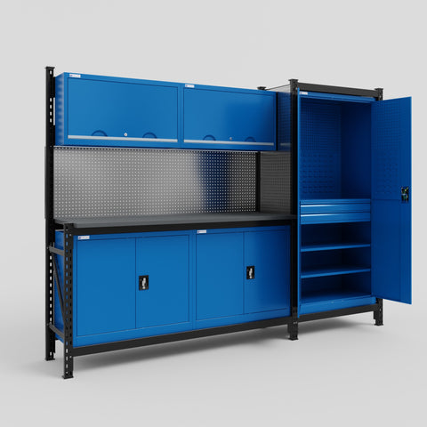 M21 Modular Work Bench - H2100mm x W2880mm | Laminate WBT | Blue