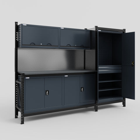 M21 Modular Work Bench - H2100mm x W2880mm | Laminate WBT | Dark Grey