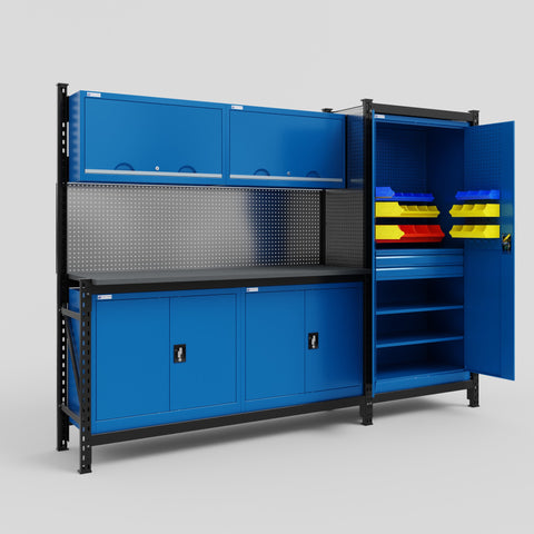 M21 Modular Work Bench - H2100mm x W2880mm | Laminate WBT | Blue