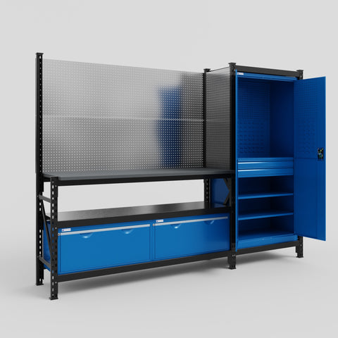 M21 Modular Work Bench - H2100mm x W2880mm | Laminate WBT | Blue