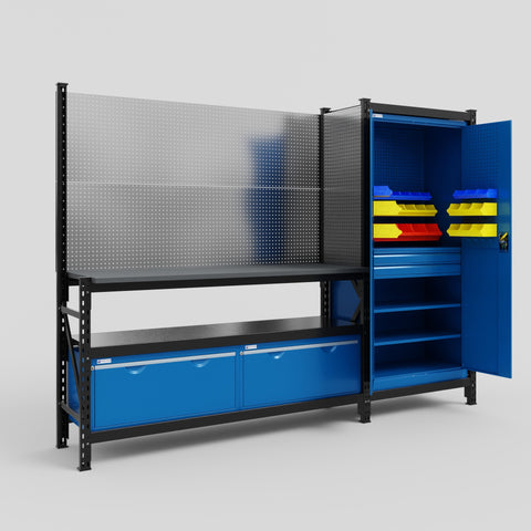 M21 Modular Work Bench - H2100mm x W2880mm | Laminate WBT | Blue