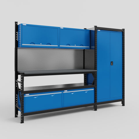 M21 Modular Work Bench - H2100mm x W2880mm | Laminate WBT | Blue