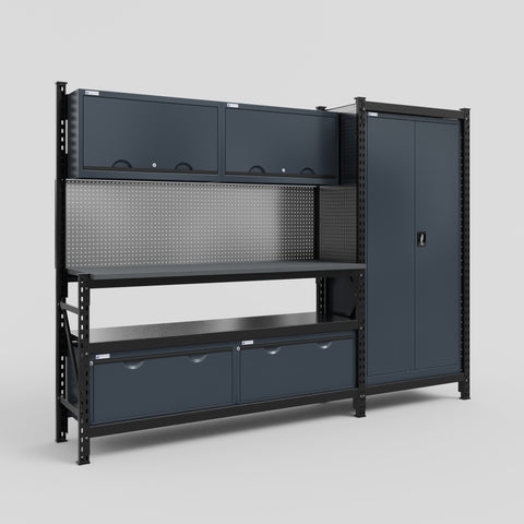 M21 Modular Work Bench - H2100mm x W2880mm | Laminate WBT | Dark Grey