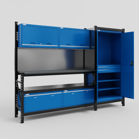 M21 Modular Work Bench - H2100mm x W2880mm | Laminate WBT | Blue