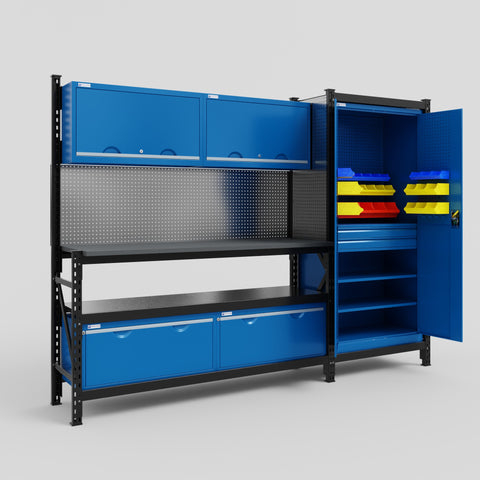 M21 Modular Work Bench - H2100mm x W2880mm | Laminate WBT | Blue