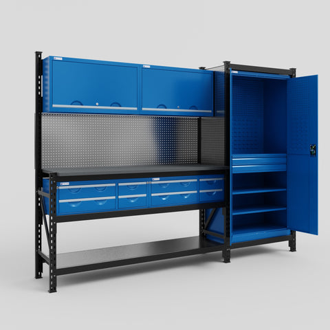 M21 Modular Work Bench - H2100mm x W2880mm | Laminate WBT | Blue