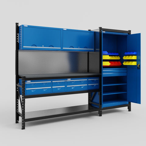 M21 Modular Work Bench - H2100mm x W2880mm | Laminate WBT | Blue