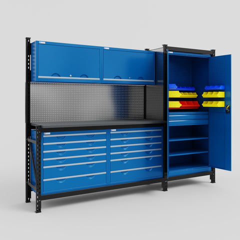 M21 Modular Work Bench - H2100mm x W2880mm | Laminate WBT | Blue