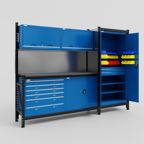 M21-2 Modular Work Bench - H2100mm x W2880mm | Laminate WBT | Blue