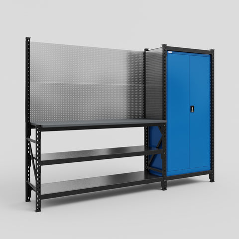 M21 Modular Work Bench - H2100mm x W2880mm | Laminate WBT | Blue