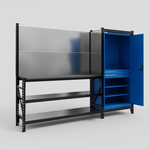 M21 Modular Work Bench - H2100mm x W2880mm | Laminate WBT | Blue