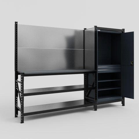 M21 Modular Work Bench - H2100mm x W2880mm | Laminate WBT | Dark Grey