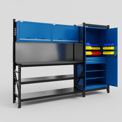 M21 Modular Work Bench - H2100mm x W2880mm | Laminate WBT | Blue