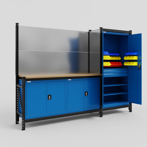 M21 Modular Work Bench - H2100mm x W2880mm | MDF WBT | Blue