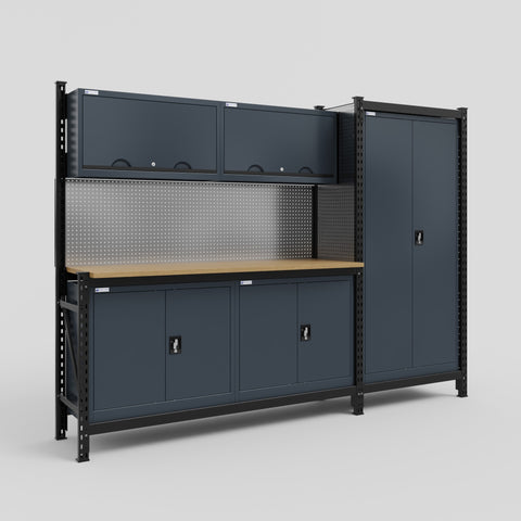 M21 Modular Work Bench - H2100mm x W2880mm | MDF WBT | Dark Grey