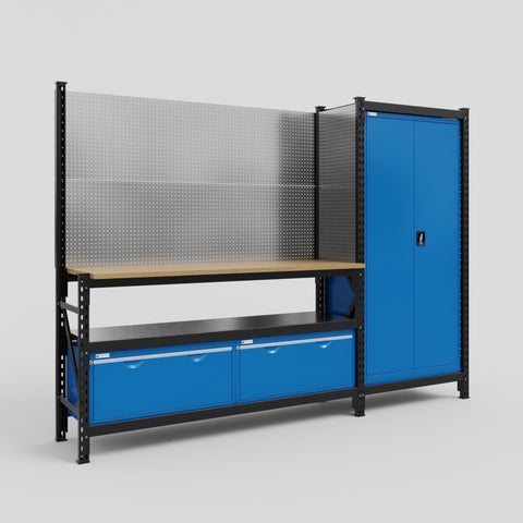 M21 Modular Work Bench - H2100mm x W2880mm | MDF WBT | Blue