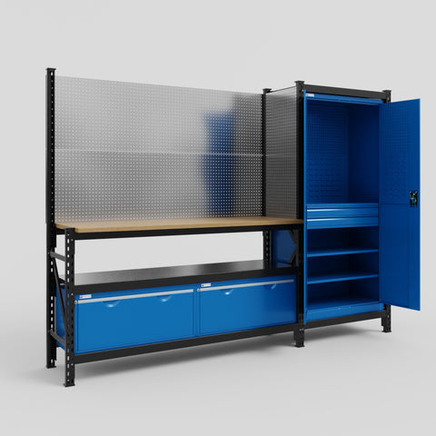 M21 Modular Work Bench - H2100mm x W2880mm | MDF WBT | Blue