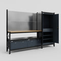 M21 Modular Work Bench - H2100mm x W2880mm | MDF WBT | Dark Grey