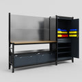 M21 Modular Work Bench - H2100mm x W2880mm | MDF WBT | Dark Grey